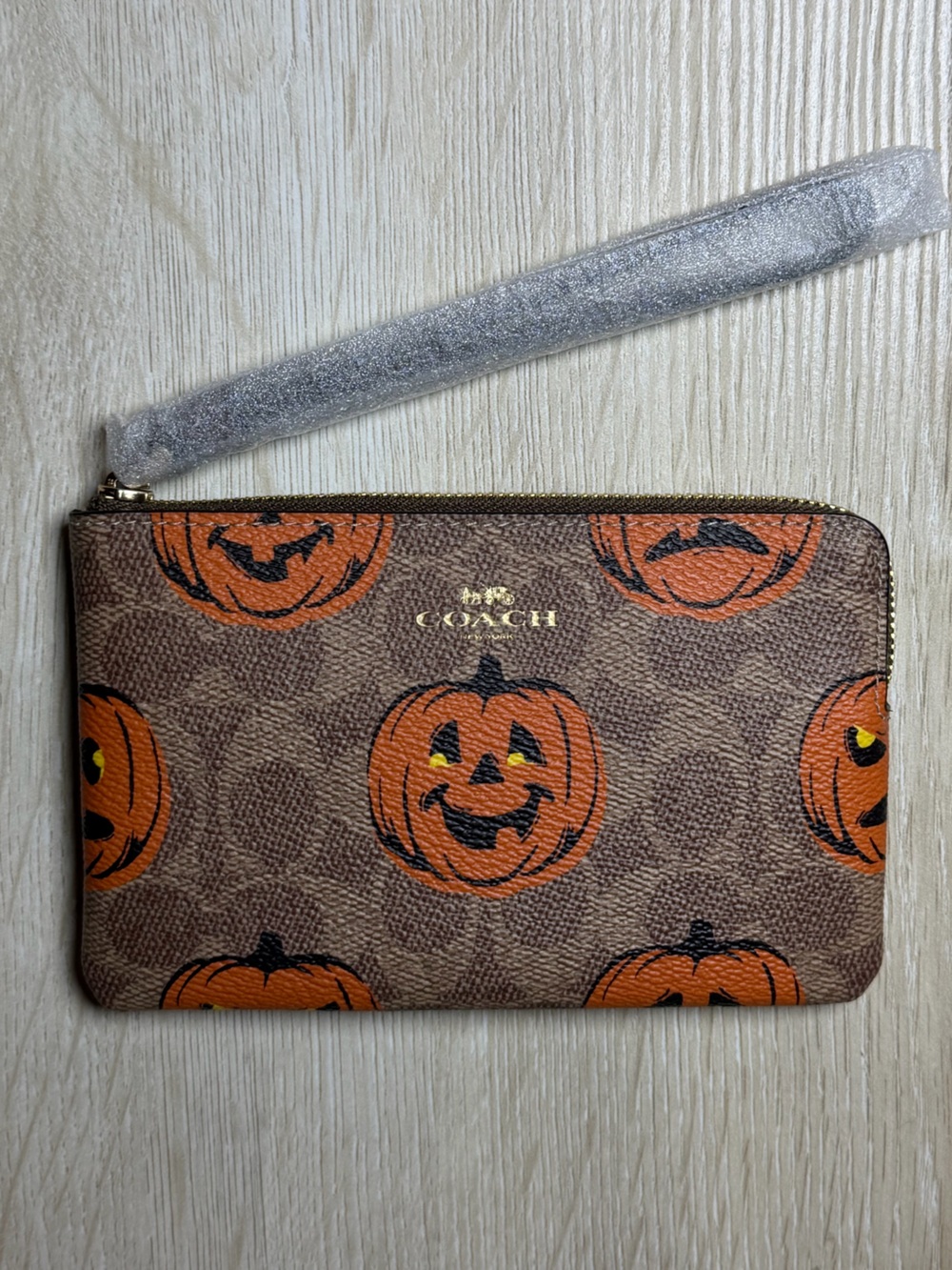 Coach Pumpkin Wristlet NWOT